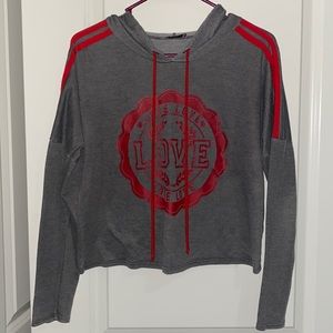 Kohl’s size medium, lightweight slightly cropped grey hoodie